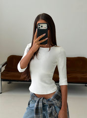 Elaia 3/4 Sleeve Top White