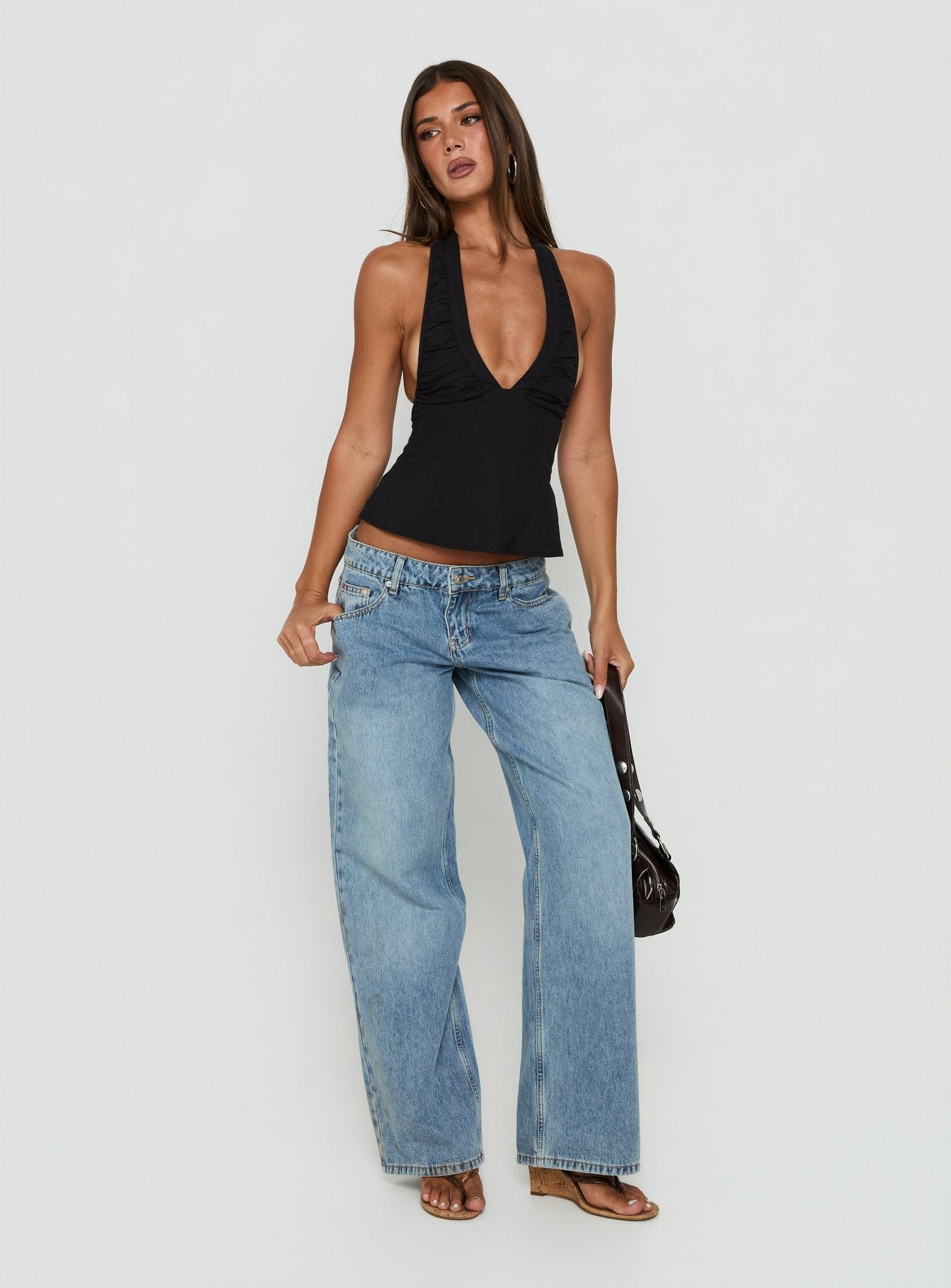 Tidal Wave Low Rise Straight Leg Jeans Light Vintage Blue