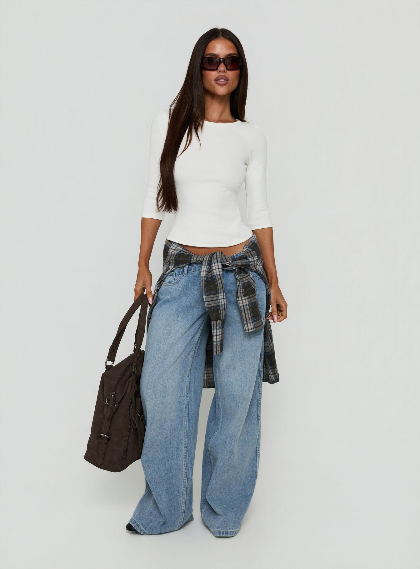 Elaia 3/4 Sleeve Top White