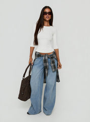 Elaia 3/4 Sleeve Top White