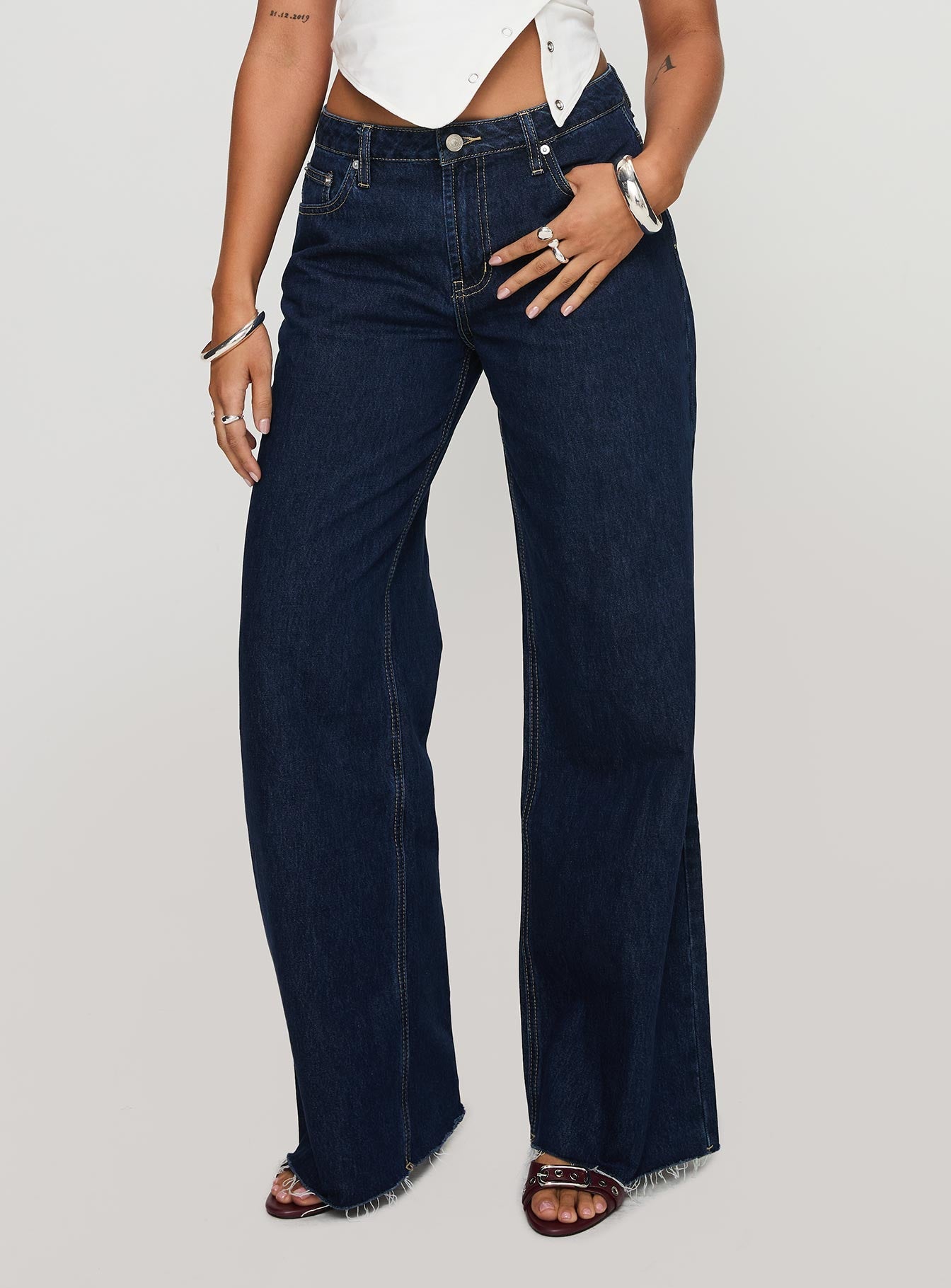 Darla Low Rise Straight Leg Jean Dark Blue Wash Petite