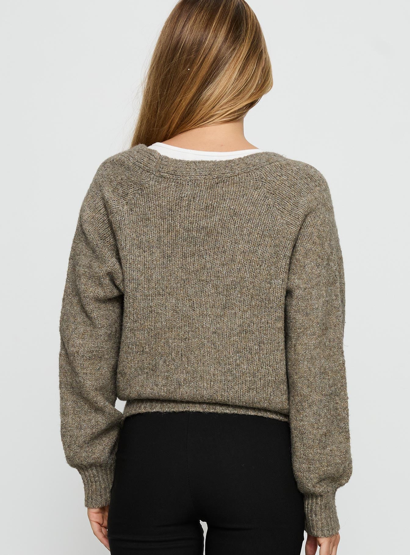 Daelan Wrap Knit Cardigan Brown