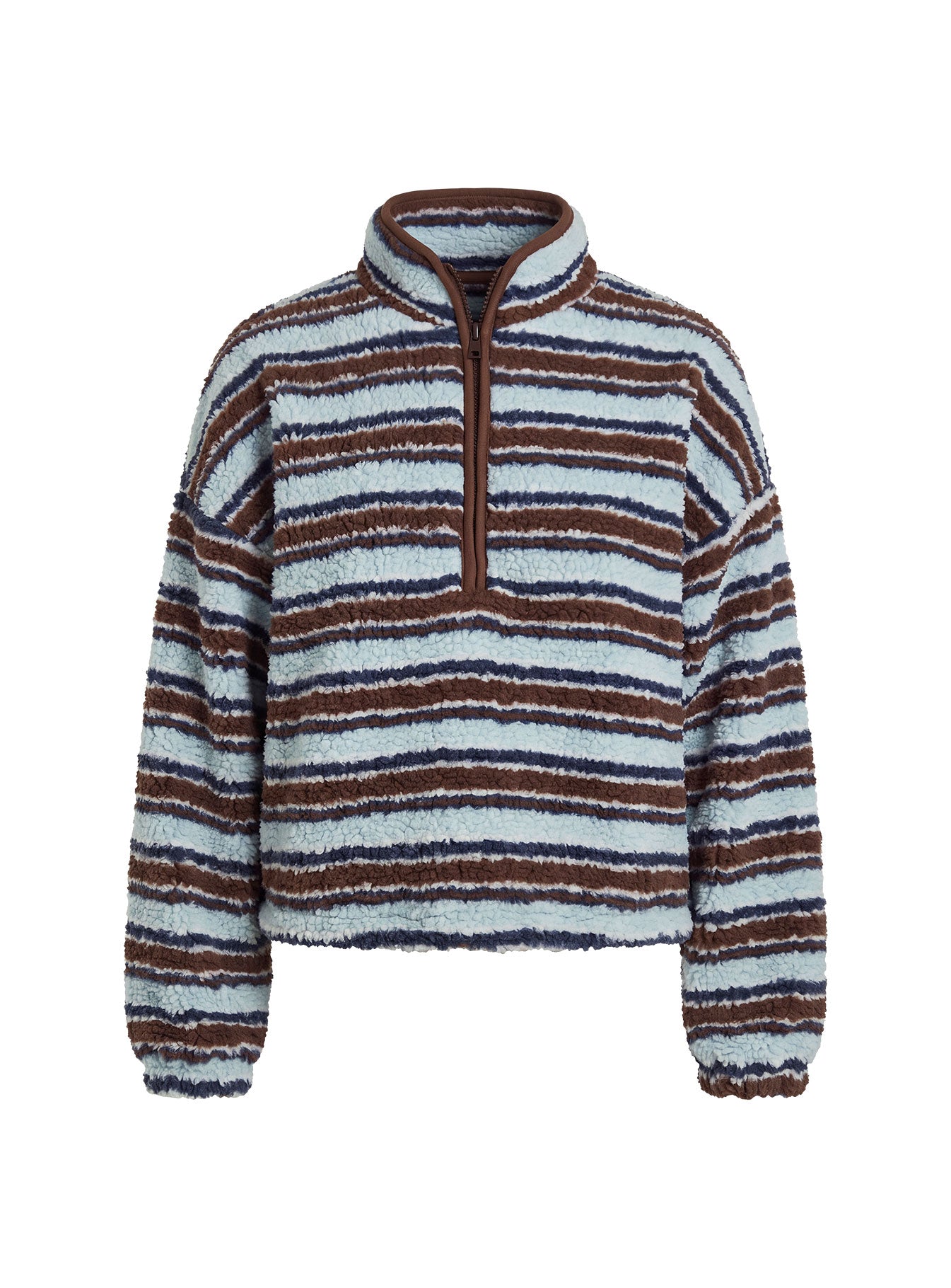 Quinee Polar Fleece Sweatshirt Brown / Blue Multi